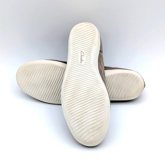 Clarks Collection Helina Alessia Ballet Flats 10 Leather Snakeskin Neutral Chic - Picture 11 of 11